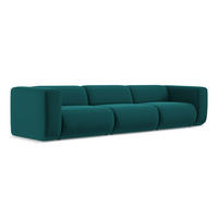4-SITZER-SOFA Samt Stoff Blau - Blau/Petrol, Kunststoff/Textil (319/70/89cm) - LaMiaSofa