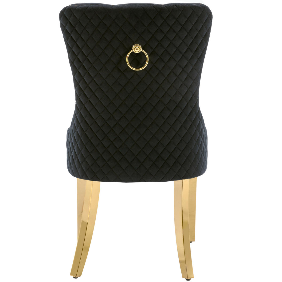 STUHL-SET DE-36992 4 Stück mit runden Zugringen Schwarz - Schwarz, Metall (45/95/50.5cm) - ComfortXL