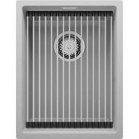 UNTERBAUSPÜLE GRANIT Praga, 2-er set Grau 36/47 cm 1 Becken + Ablauf-Set + Aufrollbare Abtropffläche ab 40er Unterschrank - Chromfarben/Grau, Kunststoff (36/20/47cm) - Primagran