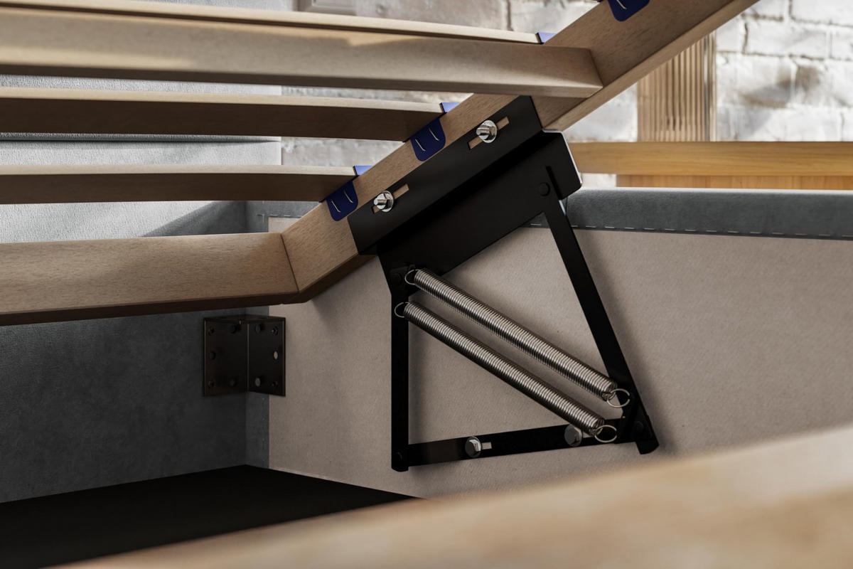 BETT 140x200 - Polsterbett mit Bettkasten und Holzrahmen - Modern Betten - Amor-Samtstoff - Kollektion Vienna - Beige - Beige, Holz/Textil (140/200cm) - Alpi-Möbel