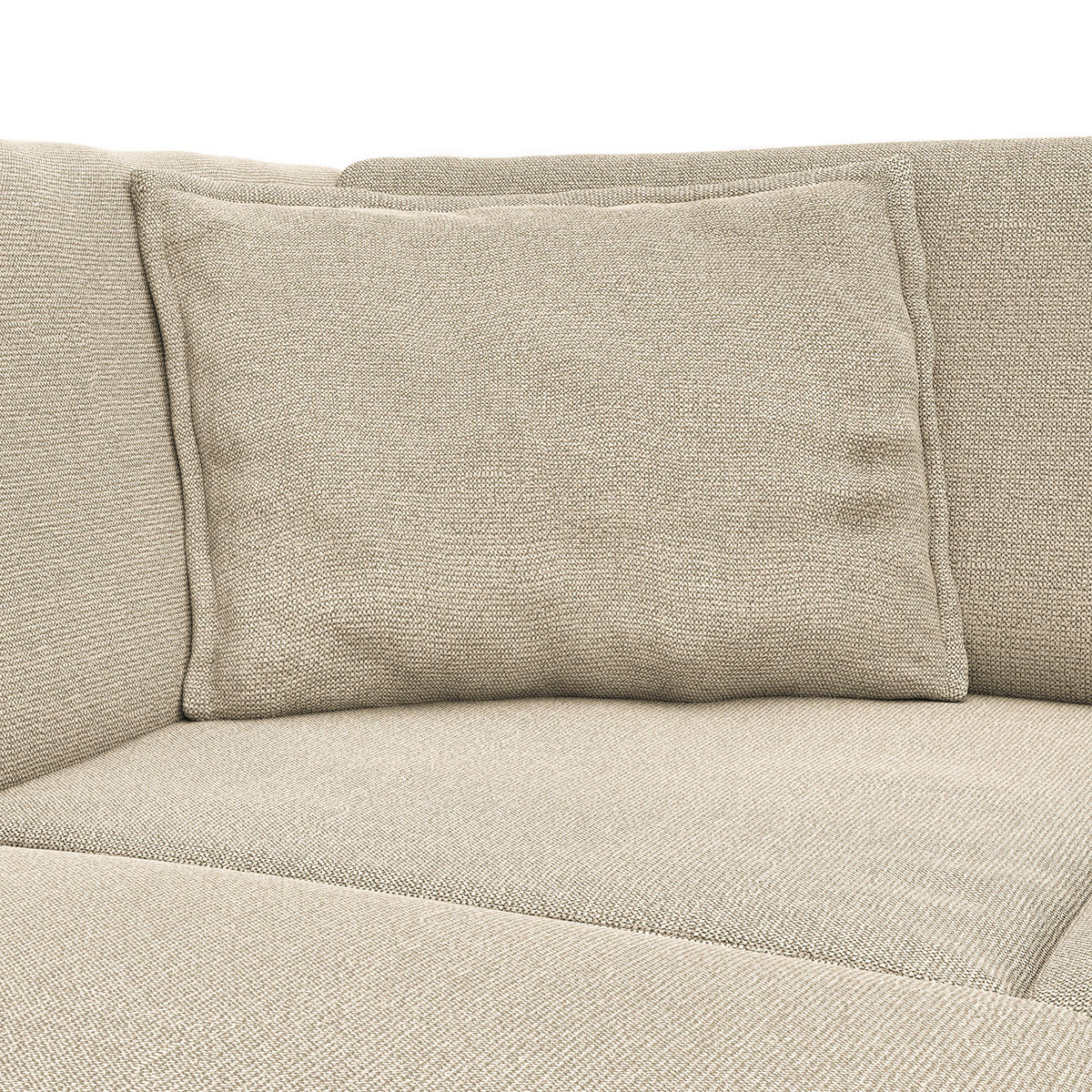 ECKSOFA mit Ottomane - Creme/Schwarz, Kunststoff/Textil (328/272cm) - home24