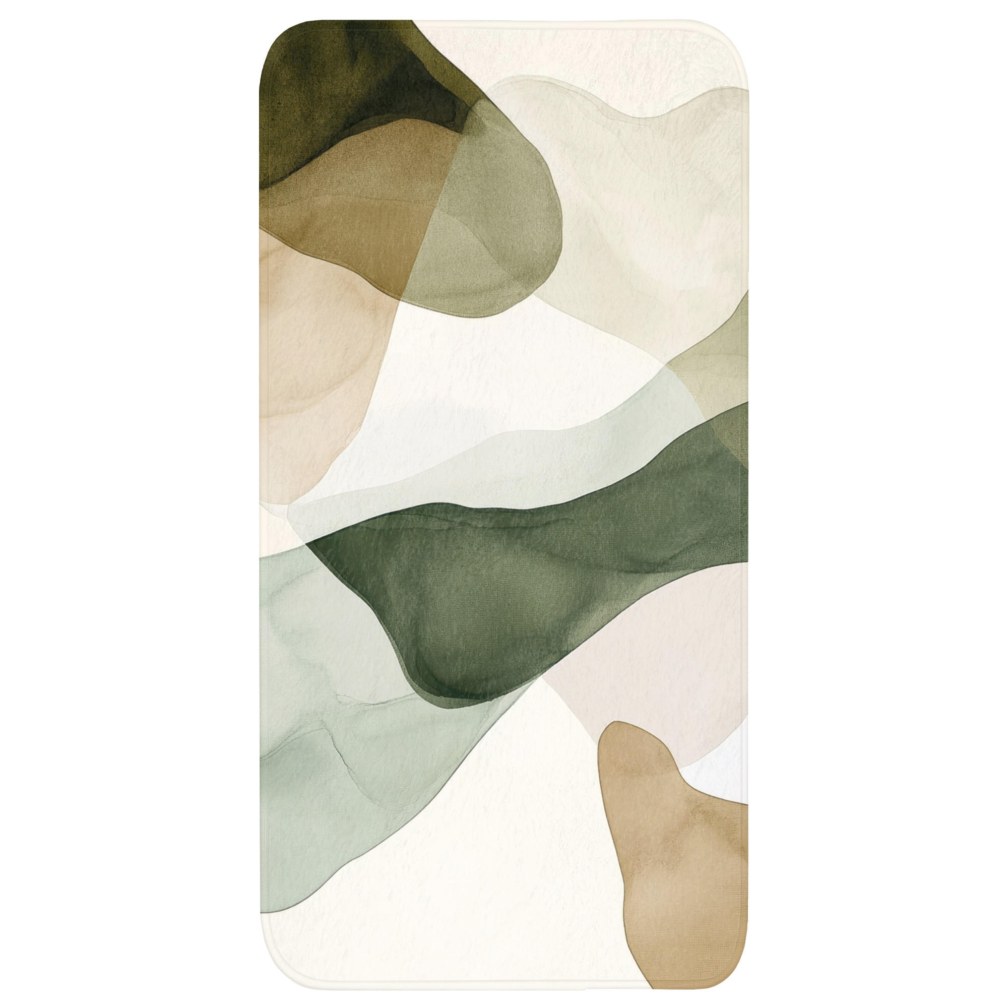 BADEMATTE Japandi - Abstrakt - Grün Badteppich 60x120 cm - Grün, Kunststoff/Textil (60/120cm) - OnlyWow