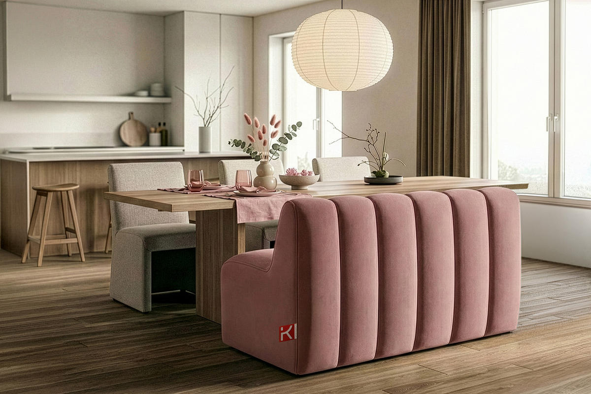 ESSZIMMERBANK CORDA, Rosa - Pink, Holz/Holzwerkstoff (123/78/71cm) - KONSIMO®