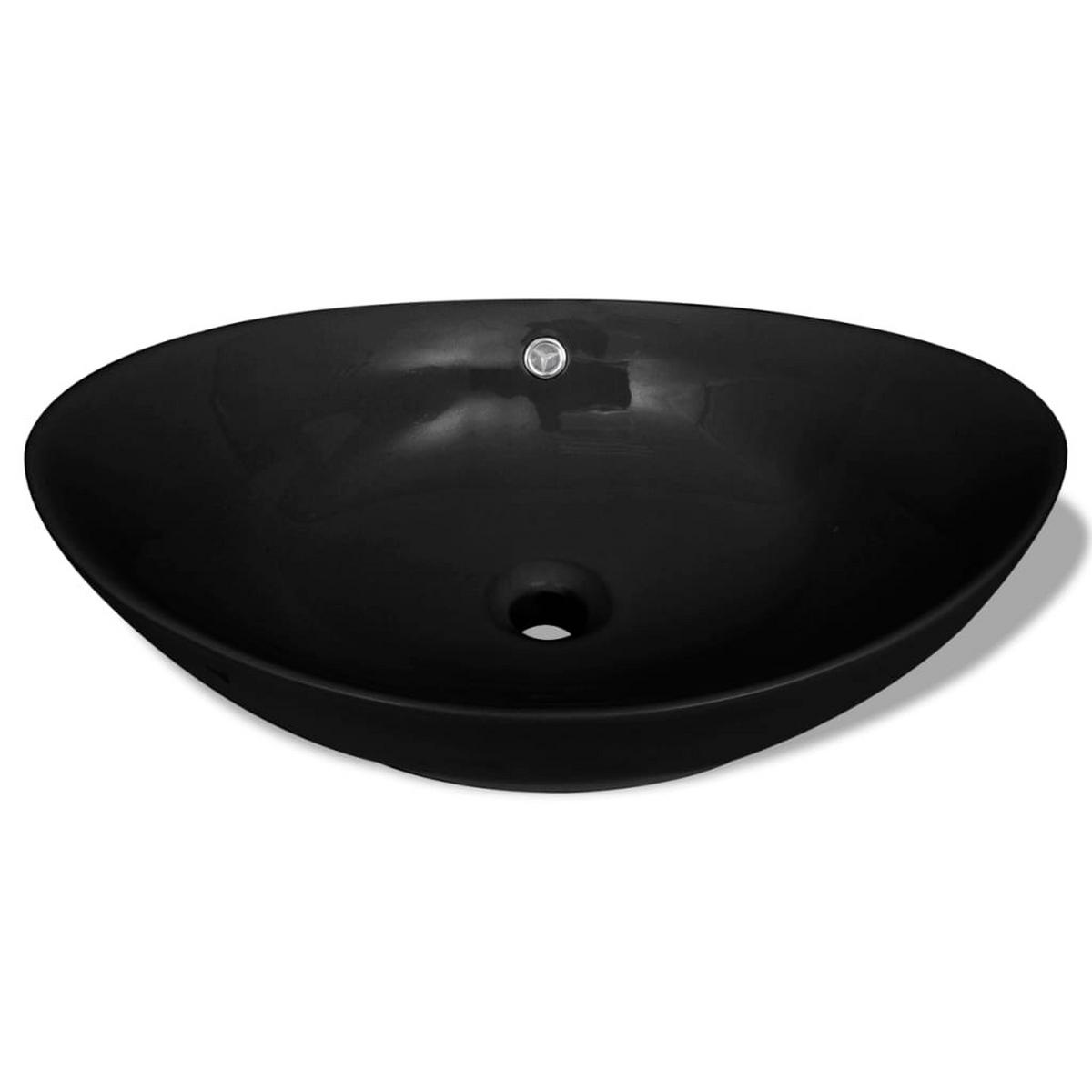 WASCHBECKEN Kouns 59/38.5/19 cm - Schwarz, Keramik (59/19/38.5cm) - Nettlife
