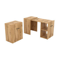 SCHREIBTISCH INTELLO 131,5x60x75 cm Bürotisch Computertisch, Eiche Wotan - Eiche Wotan, Holzwerkstoff (60/131.5/75cm) - MASSENO