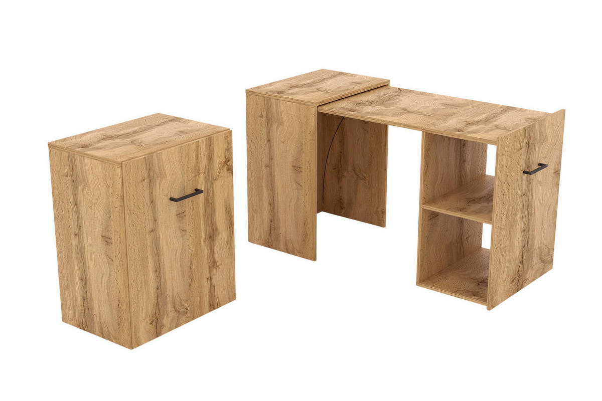 SCHREIBTISCH INTELLO 131,5x60x75 cm Bürotisch Computertisch, Eiche Wotan - Eiche Wotan, Holzwerkstoff (60/131.5/75cm) - MASSENO