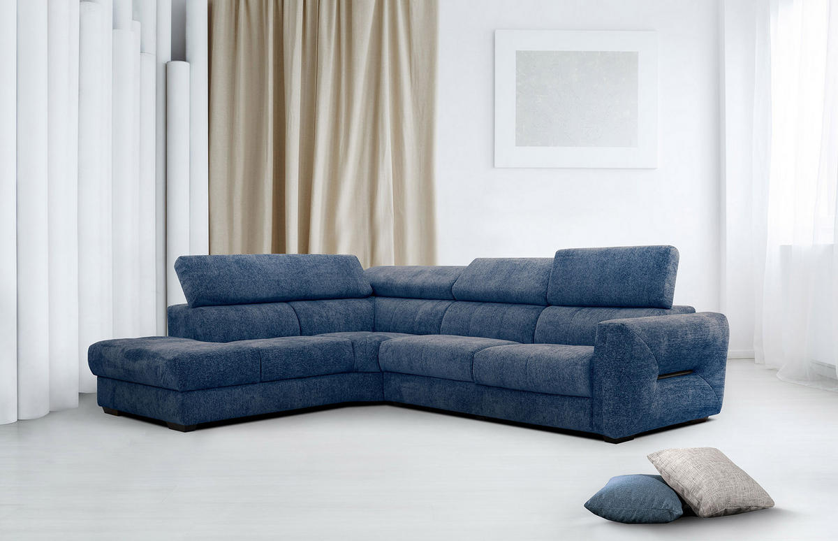 ECKSOFA CALVERA 5-Sitzer, dunkelblau - Dunkelblau, Holzwerkstoff/Textil (239/298cm) - Courtois Laville