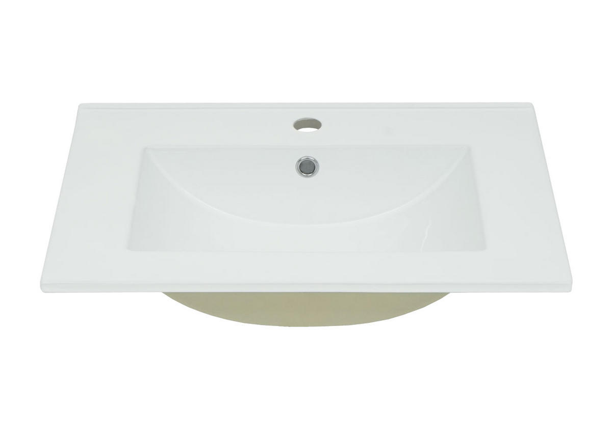 WASCHBECKEN eckig Weiß - Weiß, Keramik (61/17/47cm) - MCW