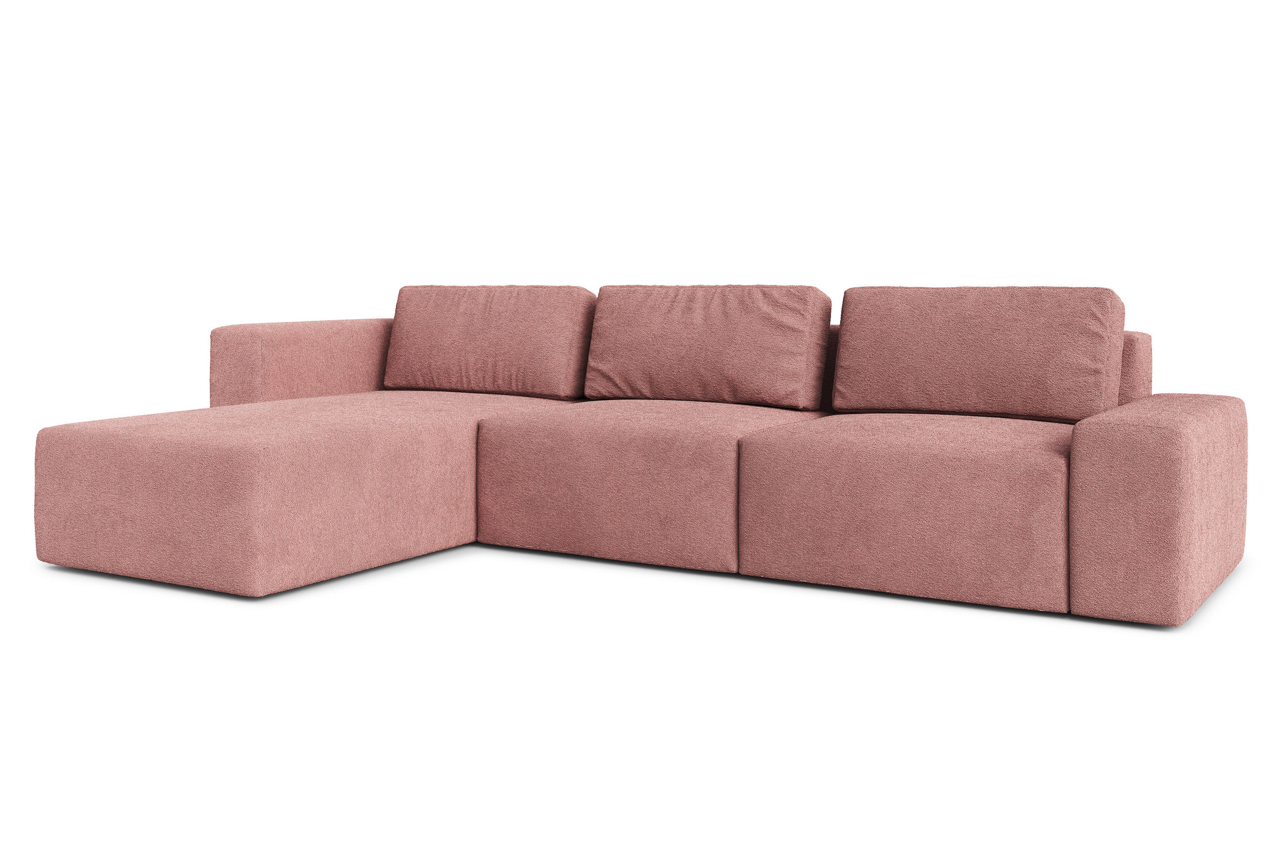 ECKSOFA L Form Arkleton Rosa 360/180/93 cm Links Stil & Komfort - Pink/Schwarz, Kunststoff/Textil (180/360cm) - AX Living