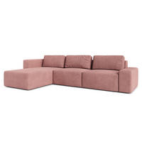 ECKSOFA L Form Arkleton Rosa 360/180/93 cm Links Stil & Komfort - Pink/Schwarz, Kunststoff/Textil (180/360cm) - AX Living