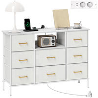 KOMMODE Cremeweiß 110/30/76 cm mit 8 Schubladen - Creme, Metall (110/76/30cm) - PANGIVO