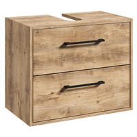 WASCHBECKENUNTERSCHRANK Florence 2 Schubladen Kastanien Eiche - 60 x 35 x 47 cm - Kastanienfarben/Eichefarben, Holz (60/47/35cm) - Badplaats