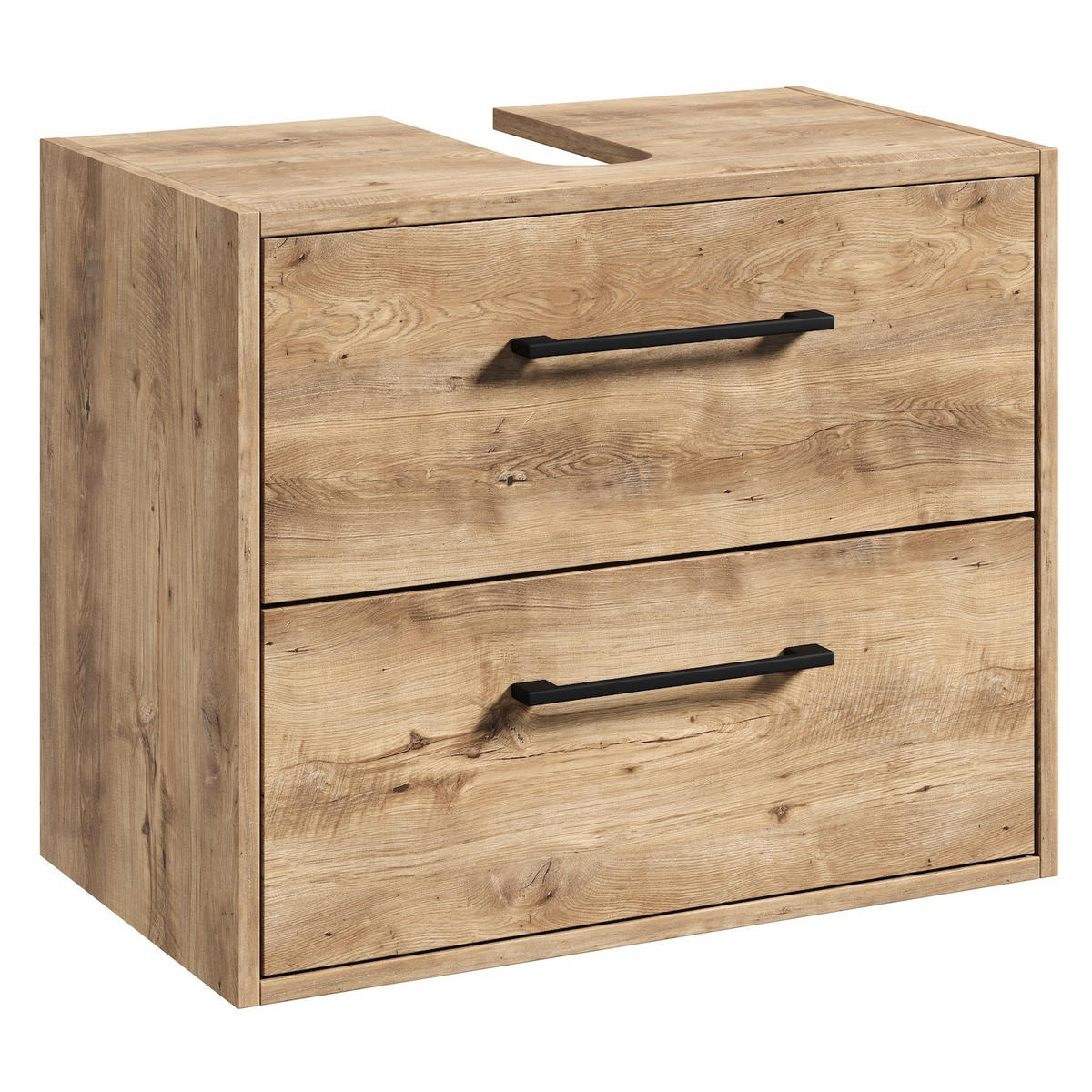 WASCHBECKENUNTERSCHRANK Florence 2 Schubladen Kastanien Eiche - 60 x 35 x 47 cm - Kastanienfarben/Eichefarben, Holz (60/47/35cm) - Badplaats