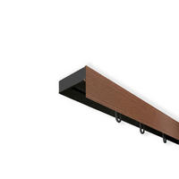 VORHANGSCHIENE SH, 1-läufig, Schiene schwarz, Blende 5 cm nuss, 180 cm - Kirschbaumfarben, Kunststoff (4.7/1.7/180cm) - SN Deco