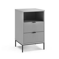 NACHTTISCH Eliza, Grau/Schwarz, 40 x 66 cm mit 2 Schubladen & 1 Fach - Schwarz/Grau, Holzwerkstoff (40/66/38.1cm) - Vicco