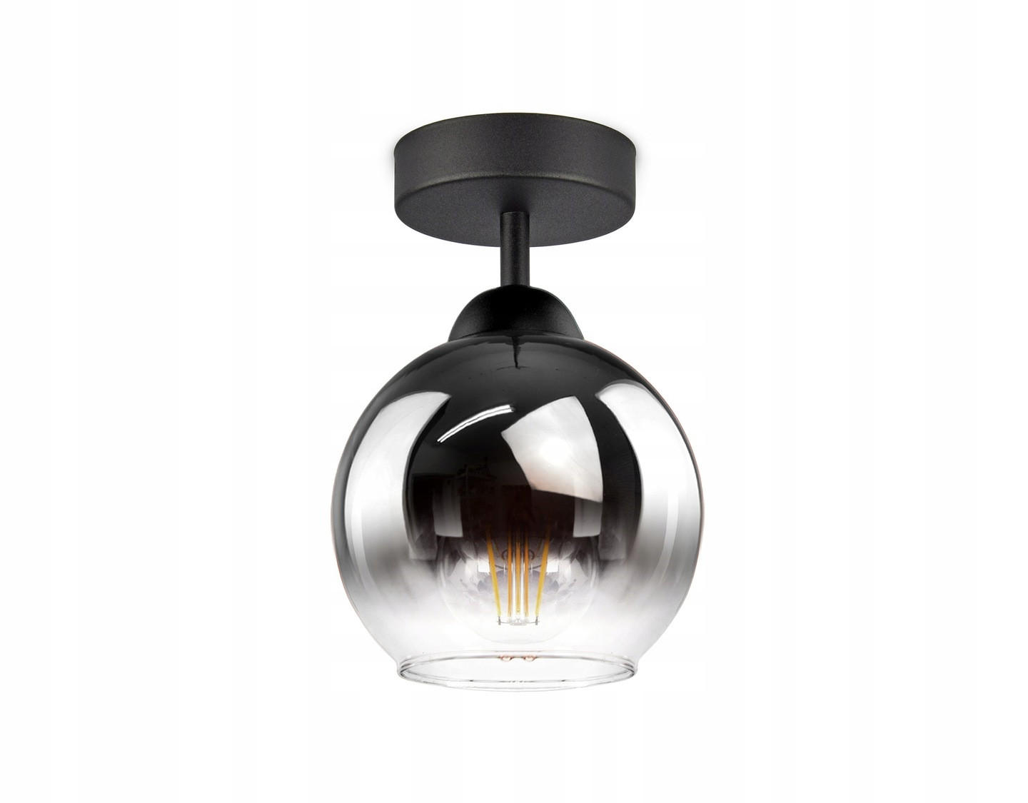 DECKENLEUCHTE MASUR - Transparent/Anthrazit, Glas/Metall (15/15/22cm) - kiki design