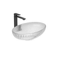WASCHBECKEN Klarglas Oval 51 / 35 / 15 cm - Transparent, Glas (35/15/51cm) - EMKE