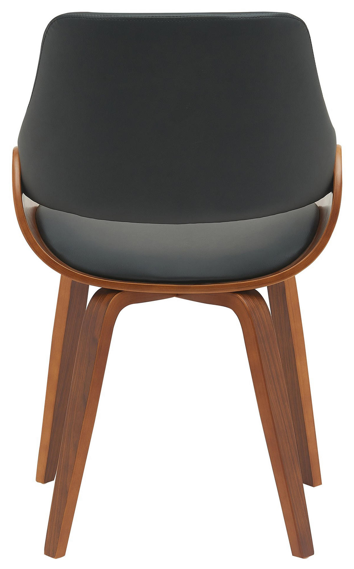 ESSZIMMERSTUHL Lederlook walnuss/schwarz - Walnussfarben/Schwarz, Holz/Textil (52/86/54cm) - CLP