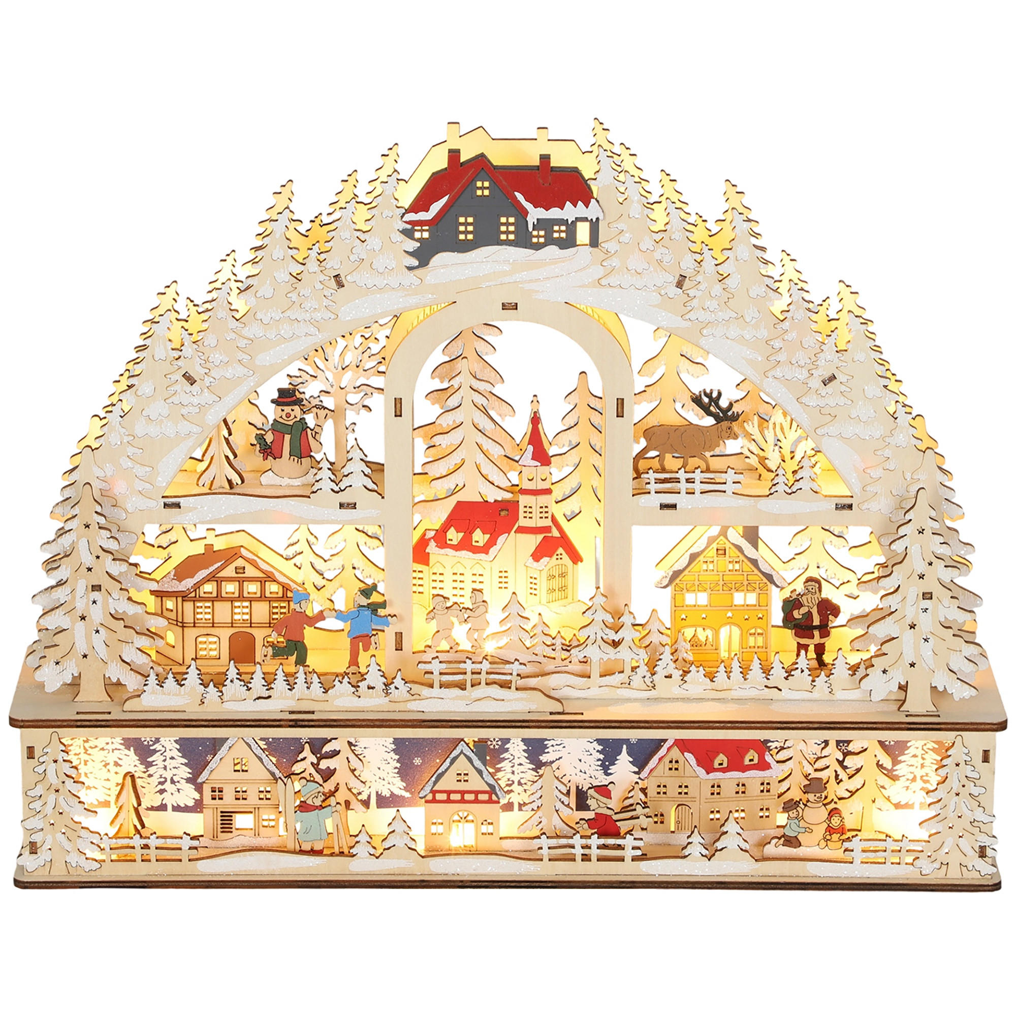 Homcom Weihnachtsdorf Natur 10x35x45 cm