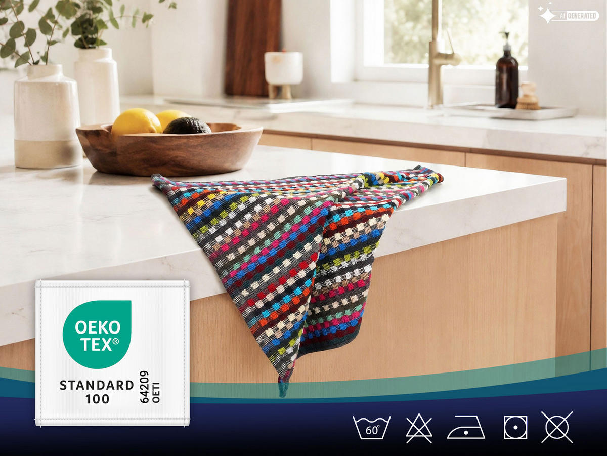 GESCHIRRTÜCHER, 5er-Set, 50x50 cm, 100% Baumwolle, bunt - Multicolor, Textil (50/50cm) - Zollner