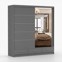 KLEIDERSCHRANK Florence 203 cm, 203/218/61, 2-türig, grau - Grau, Holzwerkstoff (203/218/61cm) - imoebel24