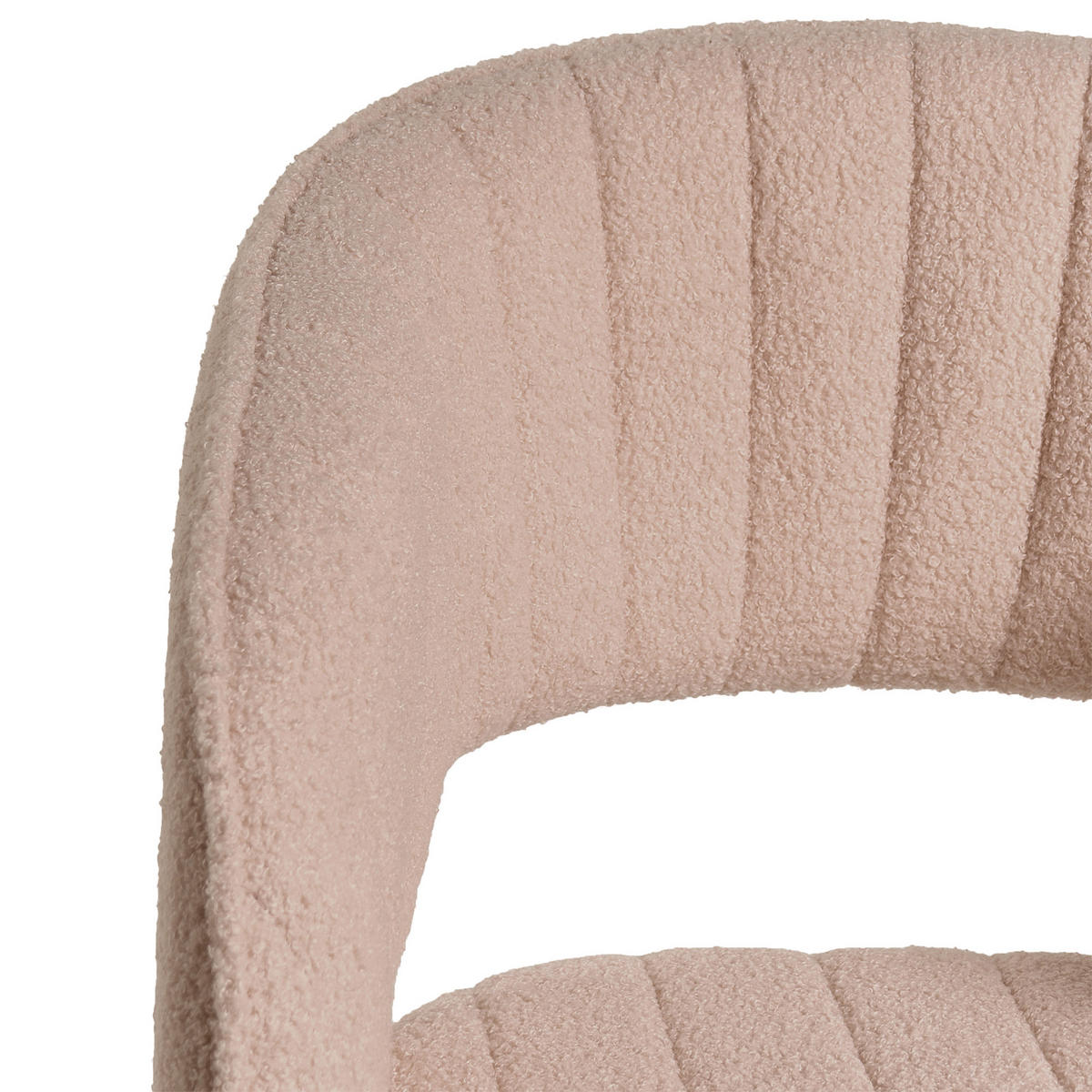 SCHREIBTISCHSTUHL Bouclé Beige Katonah - Beige, Textil (57/88/57cm) - Beliani