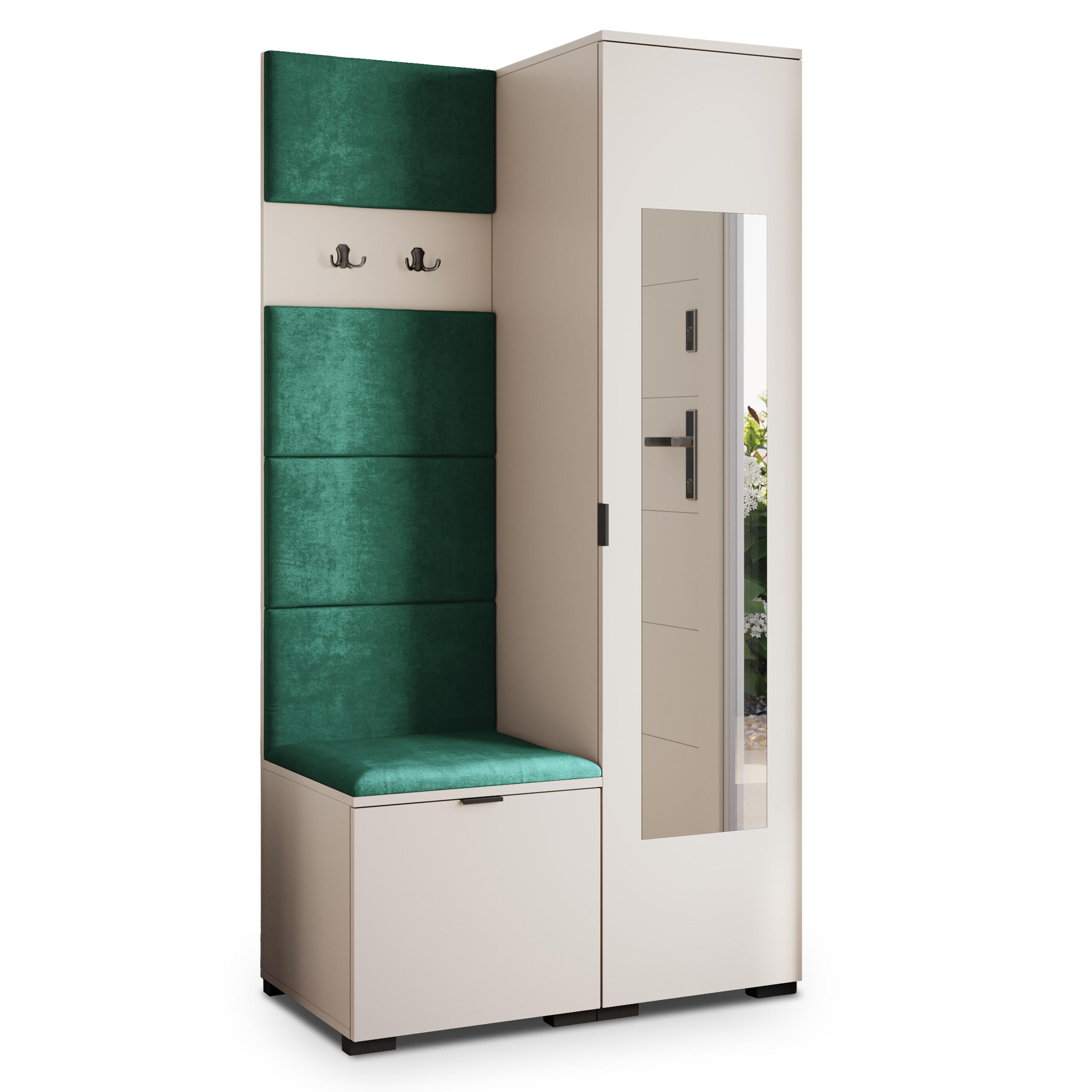 Masseno Garderobenschrank Kaschmir, Grün 95x181x51 cm