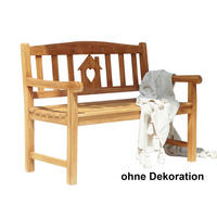 GARTENBANK Olena 2-Sitzer mit Haus und Herz Terrassenbank - Braun, Holz (64/89/120cm) - DELUKE