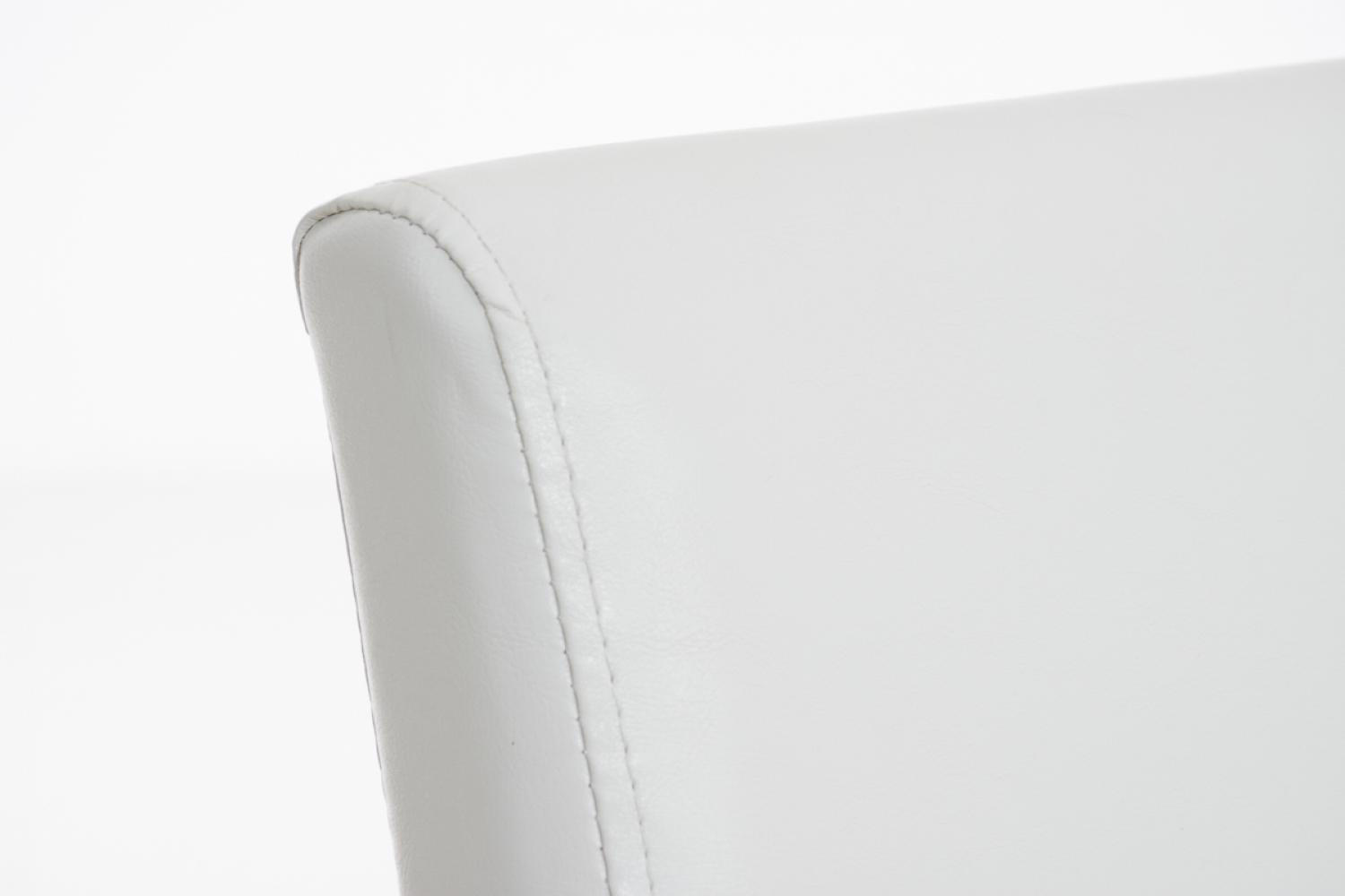 STUHL Lederlook weiß - Dunkelbraun/Weiß, Holz/Textil (41/91/47cm) - CLP