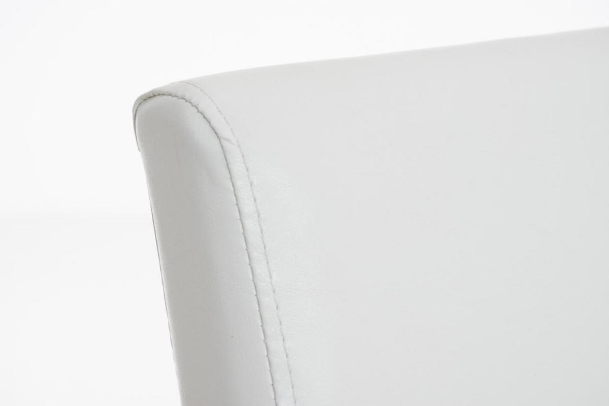 STUHL Lederlook weiß - Dunkelbraun/Weiß, Holz/Textil (41/91/47cm) - CLP