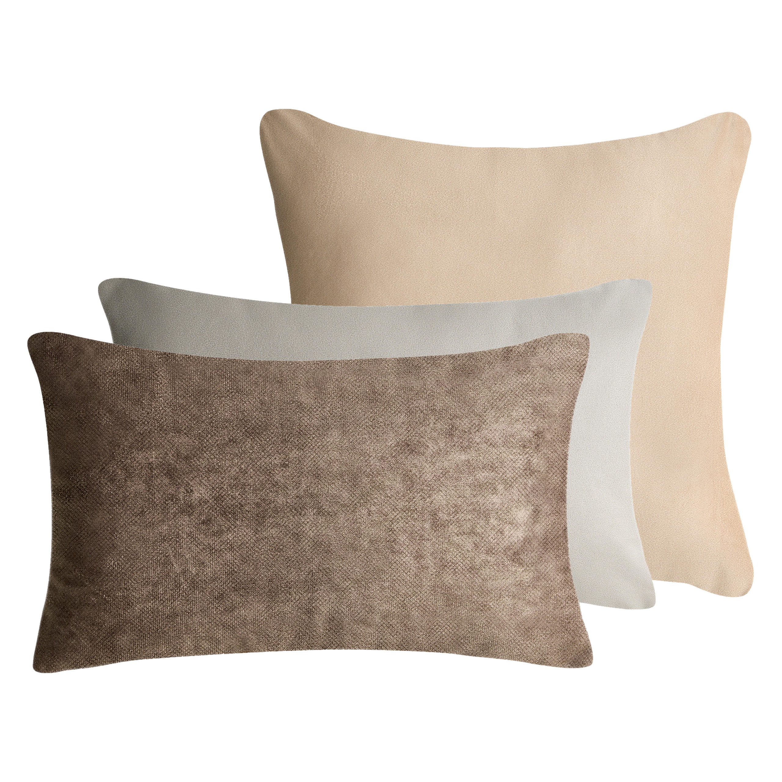DEKOKISSEN 3er-Set Bunt 45/45 cm Vatica - Multicolor, Textil (45/45cm) - Beliani