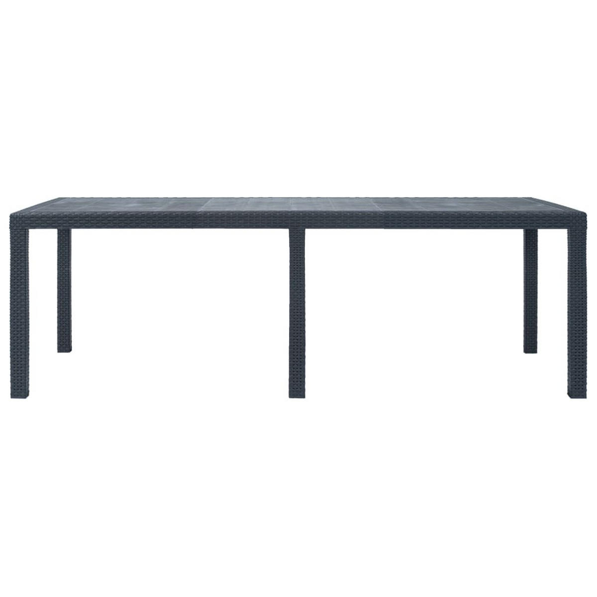 GARTENTISCH Anthrazit 220/90/72 Cm Kunststoff Rattan-Optik - Anthrazit, Kunststoff (220/90/72cm) - vidaXL
