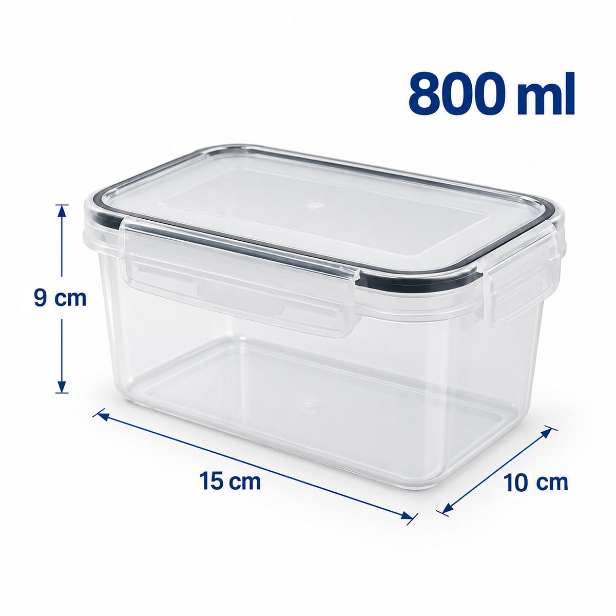 SPREMNICI Prozirni set-12 kom 0,8 l - prozirno, plastika - Relaxdays