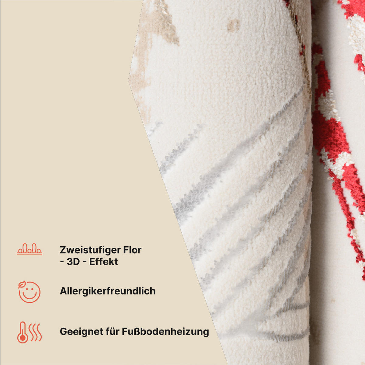 TEPPICH GOLDEN Creme Beige 120/170 cm - Multicolor, Kunststoff (120/170cm) - Tapiso