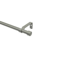 GARDINENSTANGE Olymp Lucan 240 cm (geteilt in 2 x 120 cm), 1-läufig (ohne Ringe), 16 mm Ø Chrom matt - Chromfarben/Nickelfarben, Metall (240cm) - INTERDECO