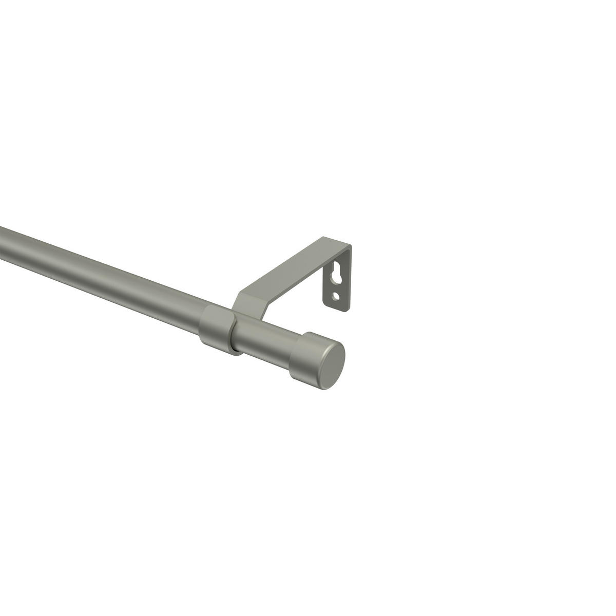 GARDINENSTANGE Olymp Lucan 240 cm (geteilt in 2 x 120 cm), 1-läufig (ohne Ringe), 16 mm Ø Chrom matt - Chromfarben/Nickelfarben, Metall (240cm) - INTERDECO