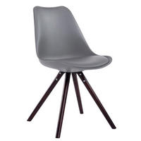 BESUCHERSTUHL Toulon Kunstleder, Gestell Cappuccino Rund Grau - Grau/Cappuccino, Holz/Buchenholz (48/83/56cm) - TPFLiving