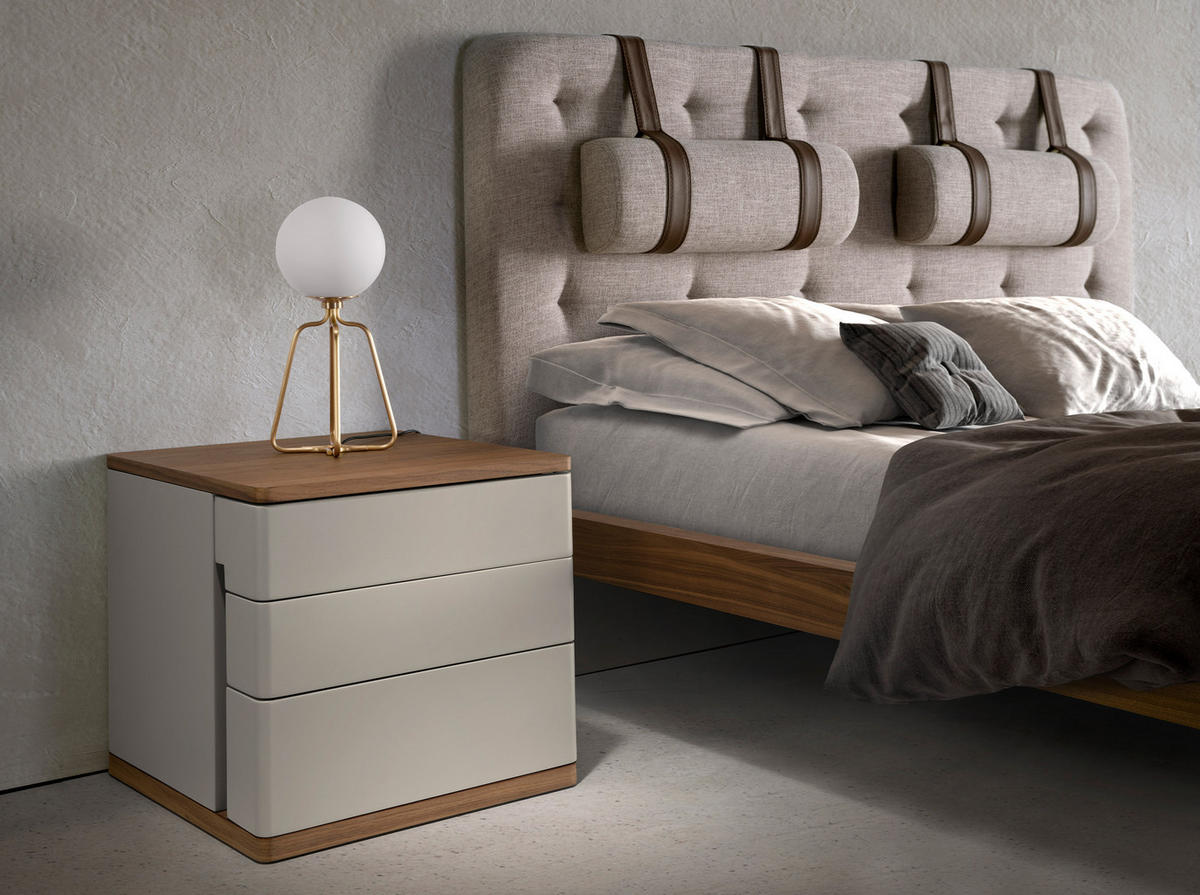 NACHTSCHRANK Rechteckig Grau Walnuss 46/46/45 cm - Walnussfarben/Grau, Holz (46/45/46cm) - ANGEL CERDA