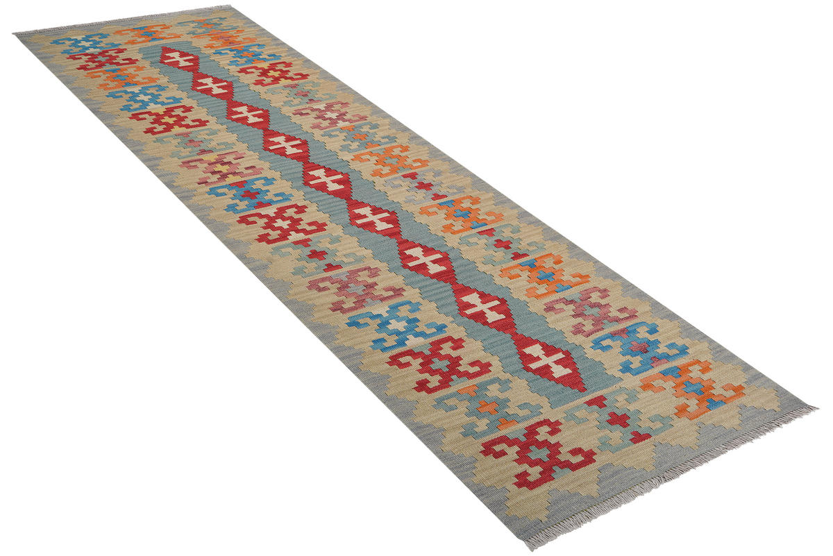 HANDWEBTEPPICH Kelim Gashgai Blau 263/84 cm Schurwolle - Blau, Textil (84/263cm) - Looma