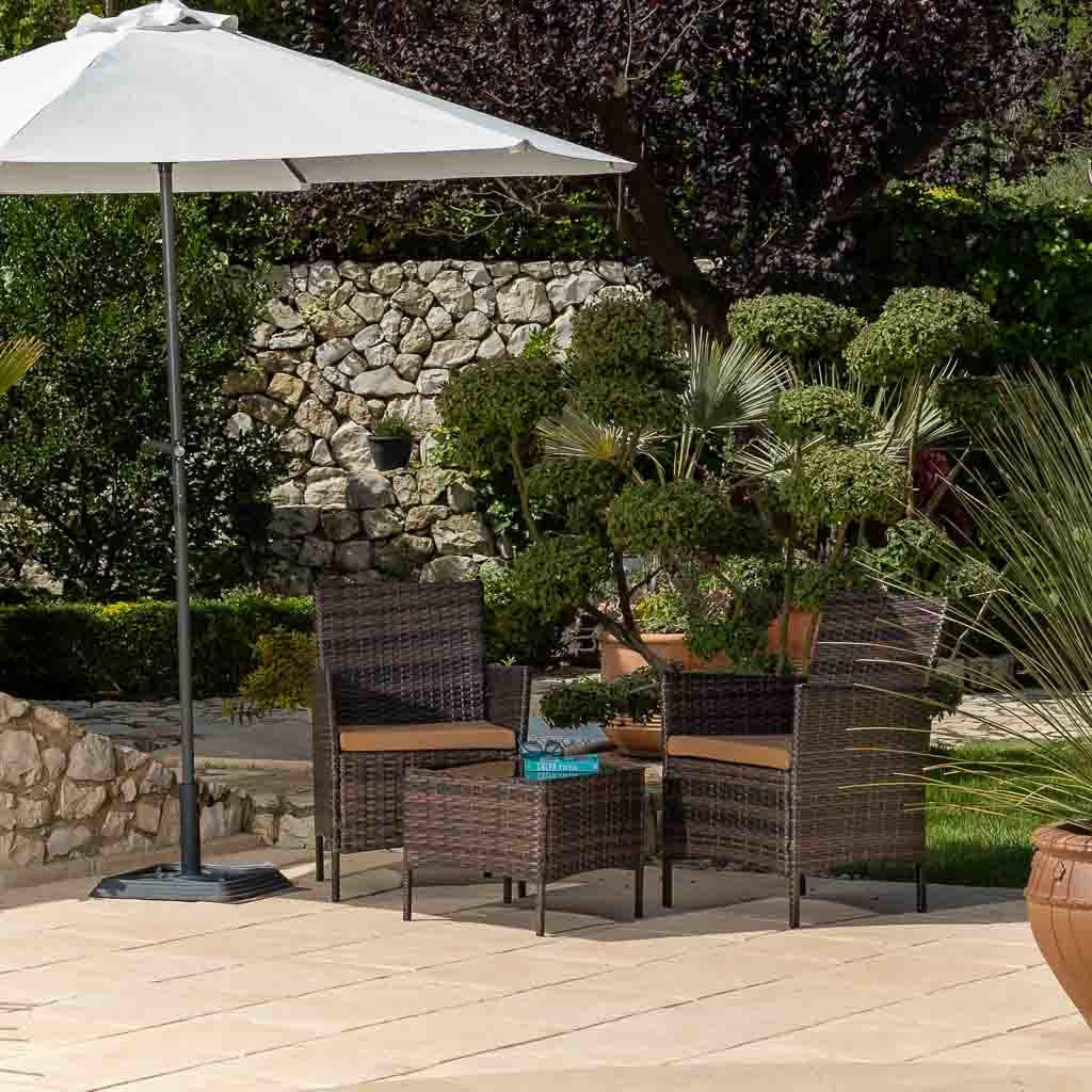 GARTENMÖBEL 3er-Set, braun - Braun, Naturmaterialien - Wanderlust