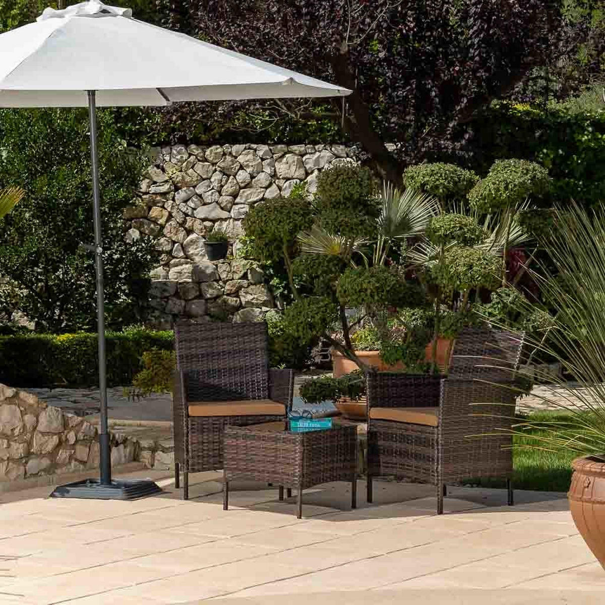 GARTENMÖBEL 3er-Set, braun - Braun, Naturmaterialien - Wanderlust