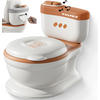 TÖPFCHEN 3-in-1 Potty Trainer & Kindertoilette Weiß Braun - Weiß/Braun, Kunststoff (39/40cm) - Twinky