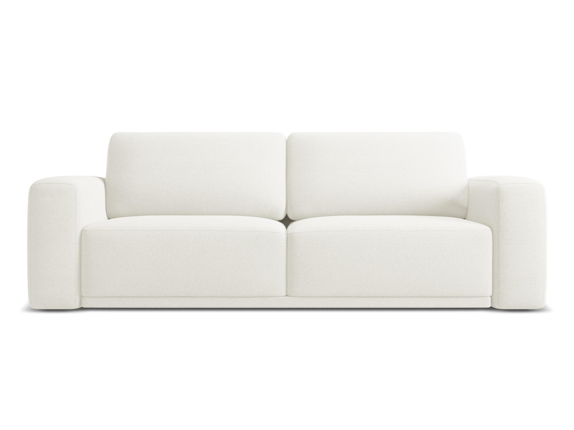3-SITZER SOFA mit Schlaffunktion Chenille Stoff Weiß - Schwarz/Weiß, Kunststoff/Textil (242/91/100cm) - Makamii