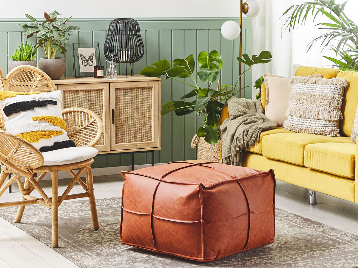 POUF Bori 73/73/46 cm - Braun, Kunststoff (73/46/73cm) - Beliani