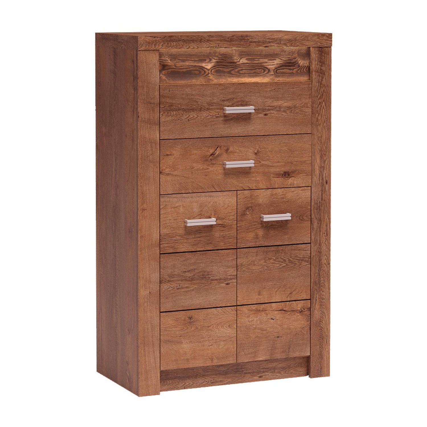 KOMMODE Indianapolis I-6 76 x 127 x 42 cm Esche hell - Braun, Holzwerkstoff/Metall (76/127/42cm) - Koseto