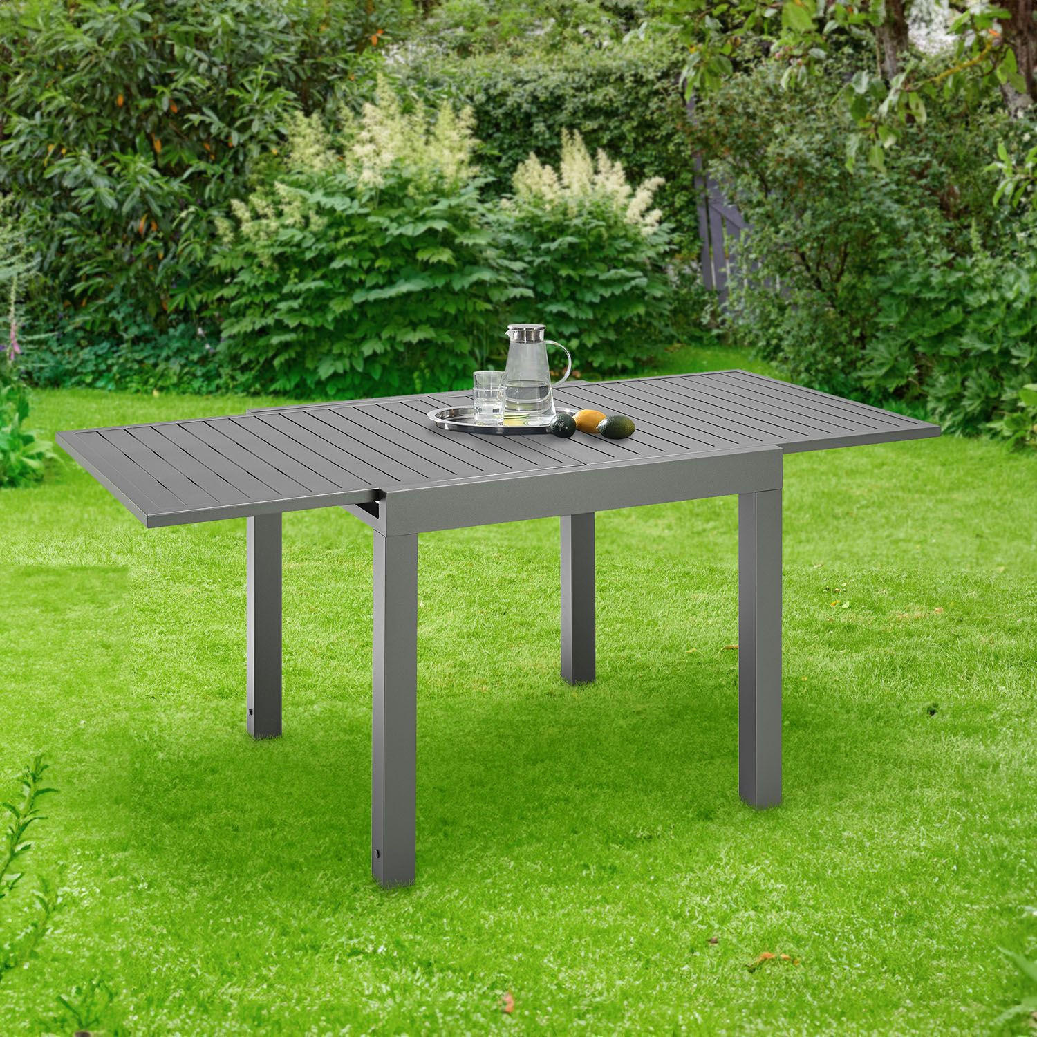 GARTENTISCH Laki grau 70x70x75 cm - Grau, Metall (70/70/75cm) - Juskys
