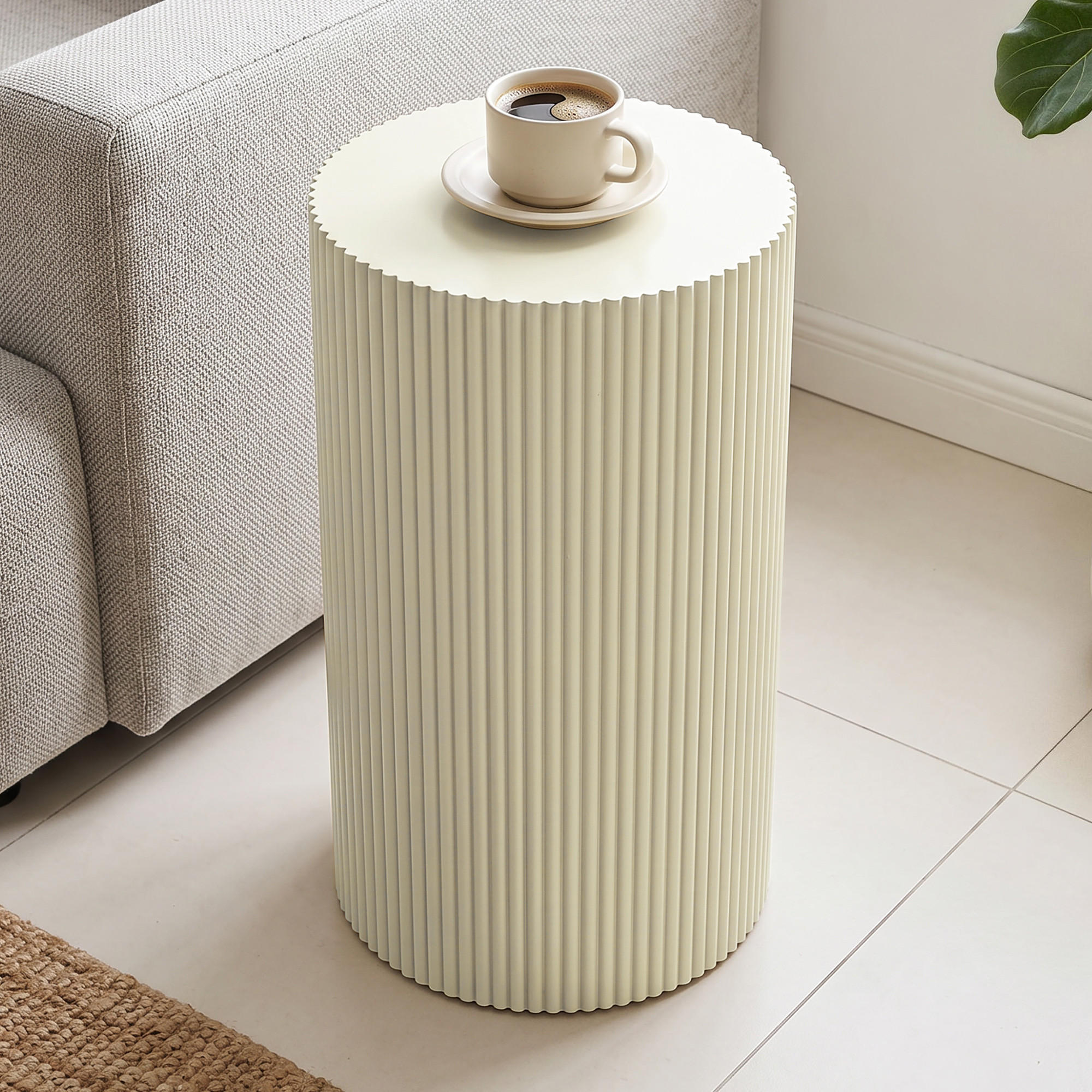 BEISTELLTISCH Rund Beige, MDF | B30 x T30 x H50 cm - Beige, Holzwerkstoff (30/30/50cm) - Hometopia