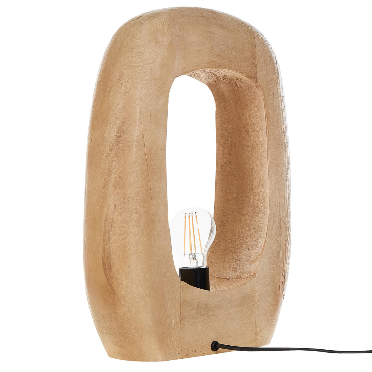 TISCHLEUCHTE Heller Holzfarbton Ajay - Hellbraun, Holz (10/33/40cm) - Beliani