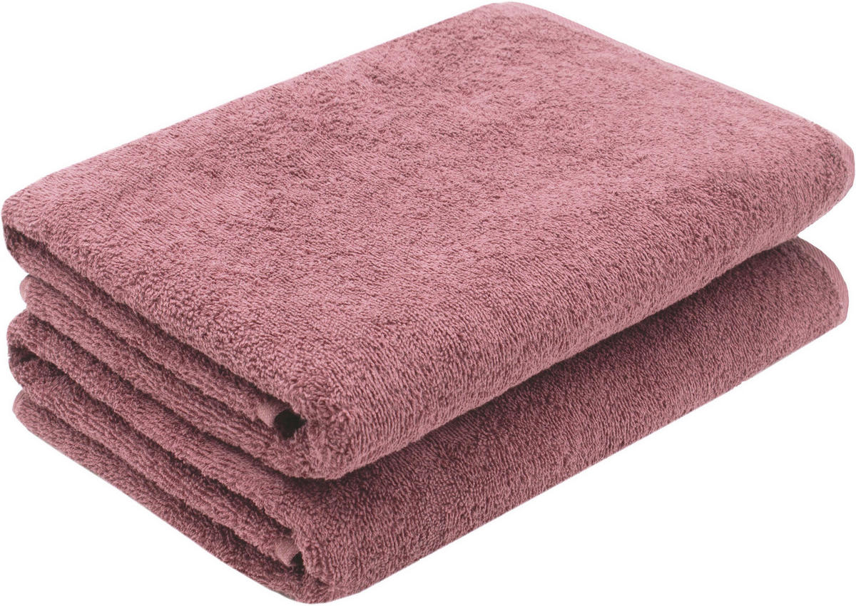 DUSCHTÜCHER, 2er-Set, 70x140 cm, 100% Baumwolle, Rosa - Altrosa, Textil (70/140cm) - Zollner