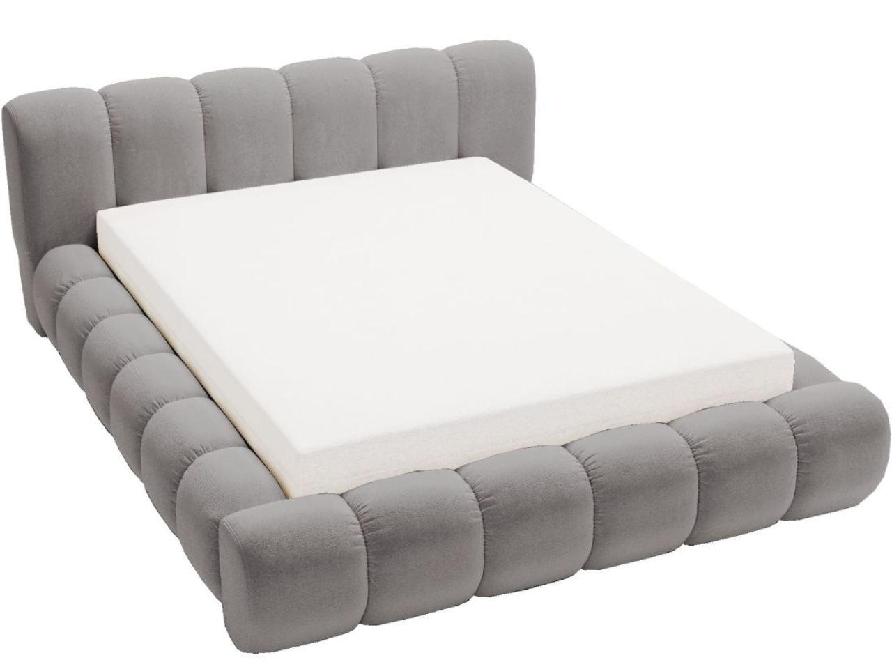 Graingold Polsterbett Grau 160x200 cm